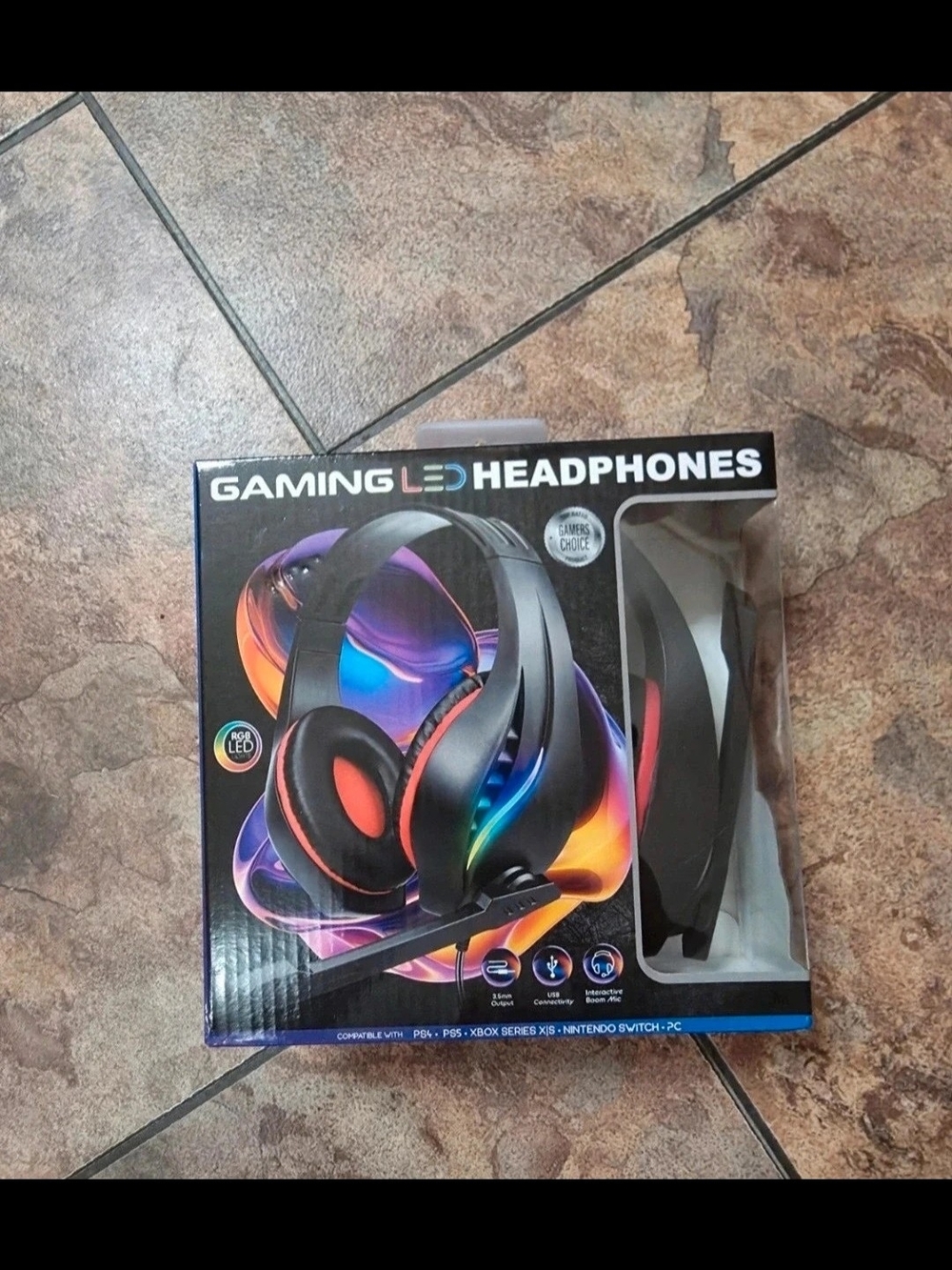Gaming LED Headphones with Mic - Black and Red